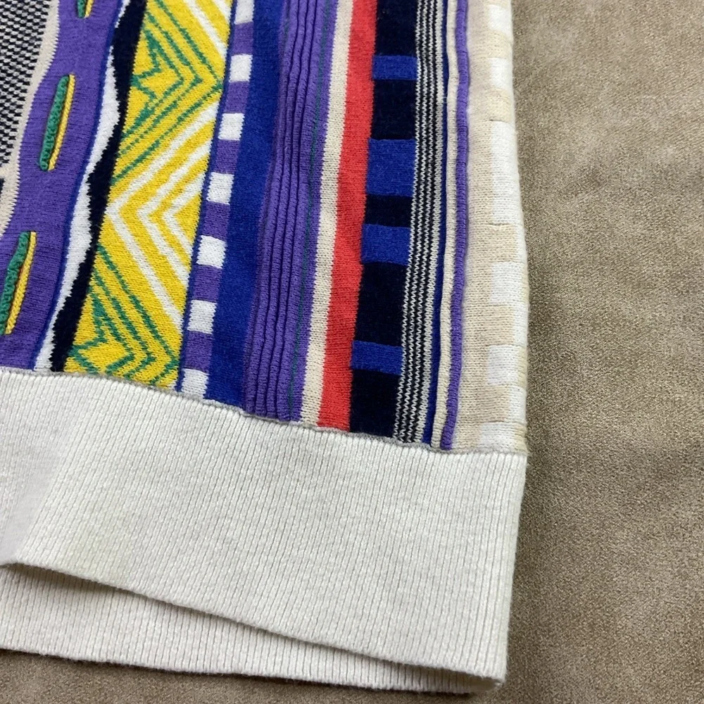 Pacsun Sweater Men Sz M Colorful Bright Coogi Style Retro Crewneck Pullover Knit